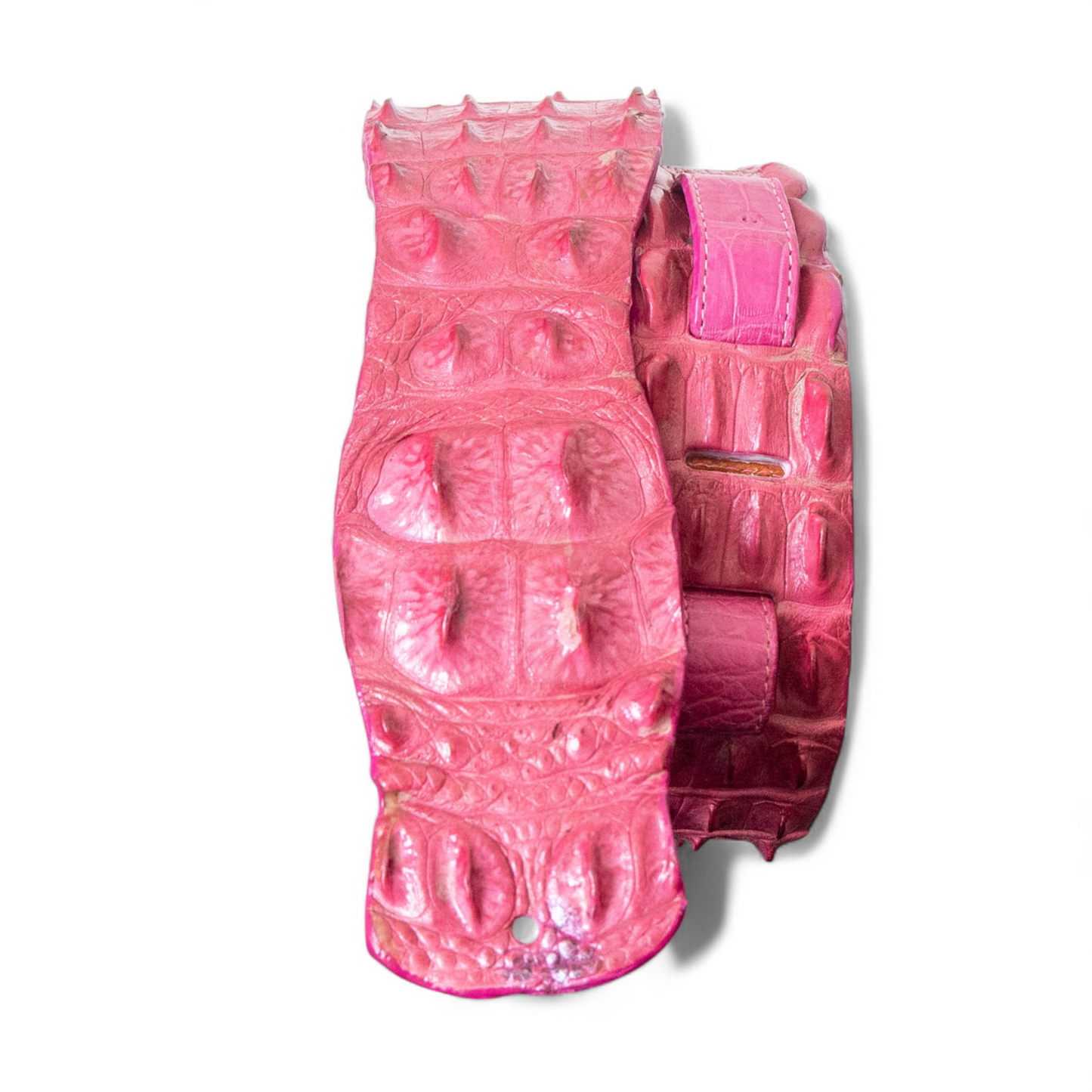 Pink Hornback Alligator Guitar Strap - 3" Wide