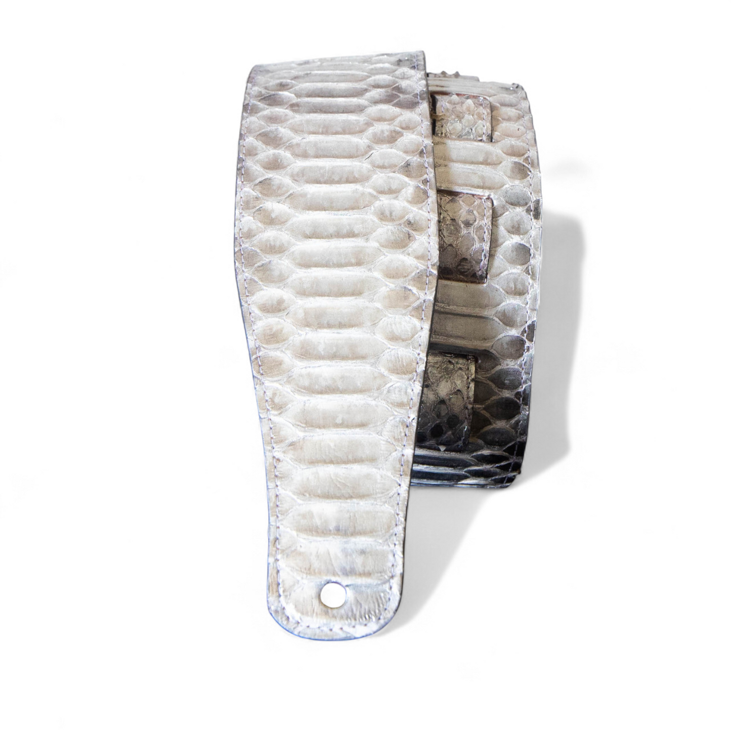 Silver Python Guitar Strap - 3" Wide