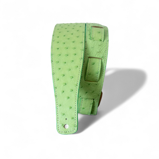 Lime Green Ostrich Guitar Strap - 2.5" Wide