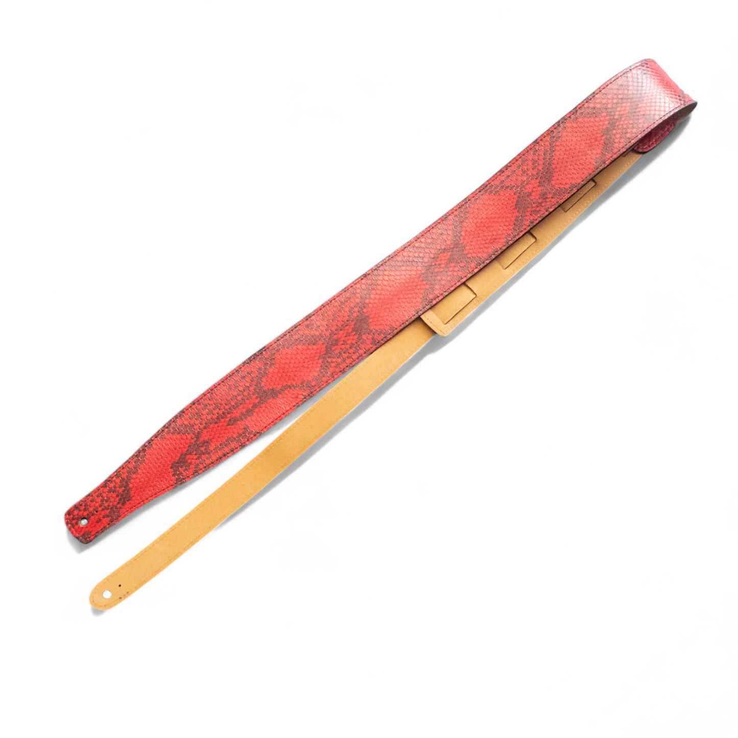 Fire Red Python Guitar Strap - 2.5" Wide