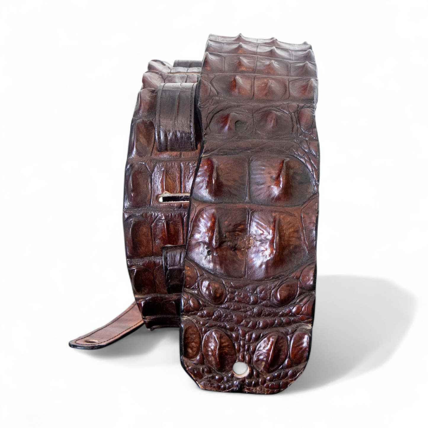 Brown Hornback Alligator Guitar Strap - 3" Wide