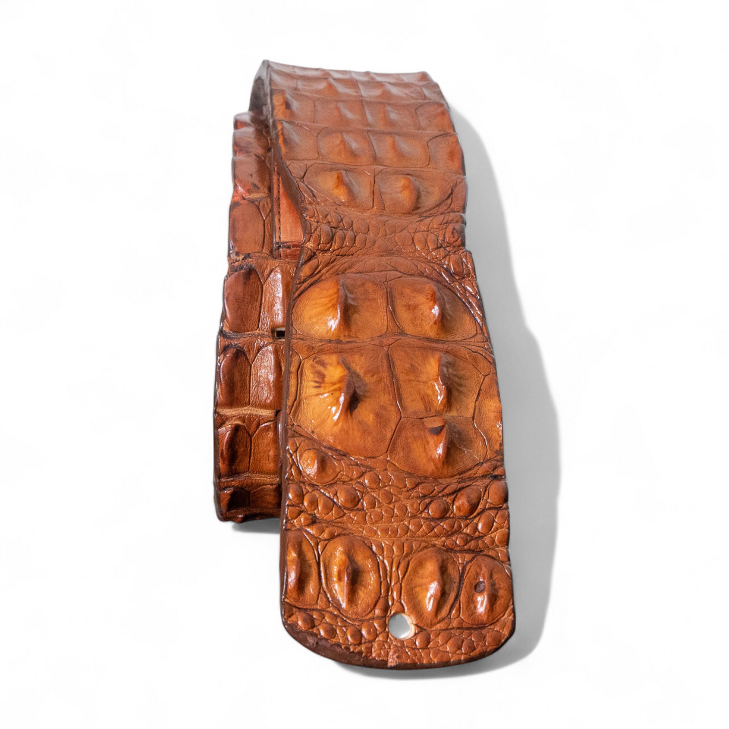 Whiskey Hornback Alligator Guitar Strap - 3" Wide
