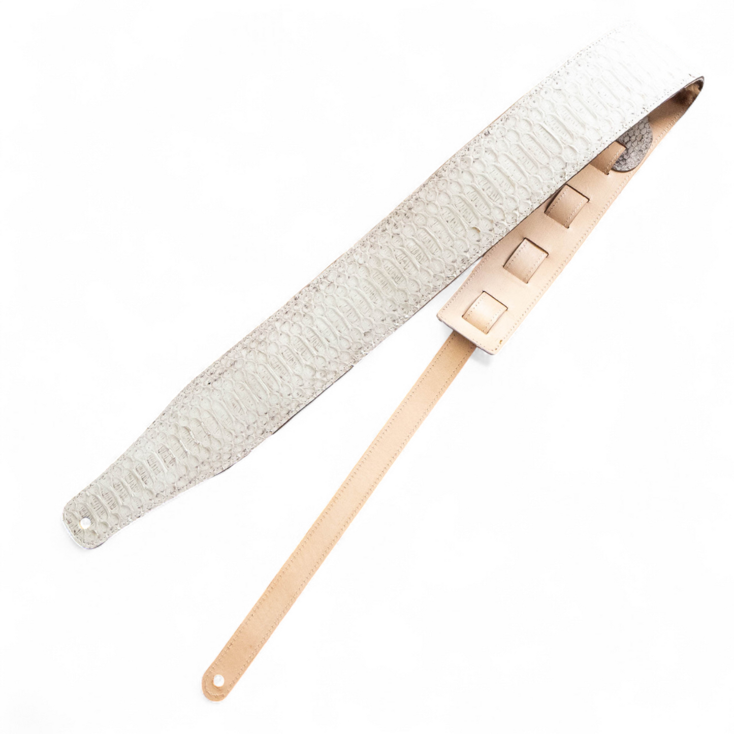 White Python Guitar Strap - 3" Wide