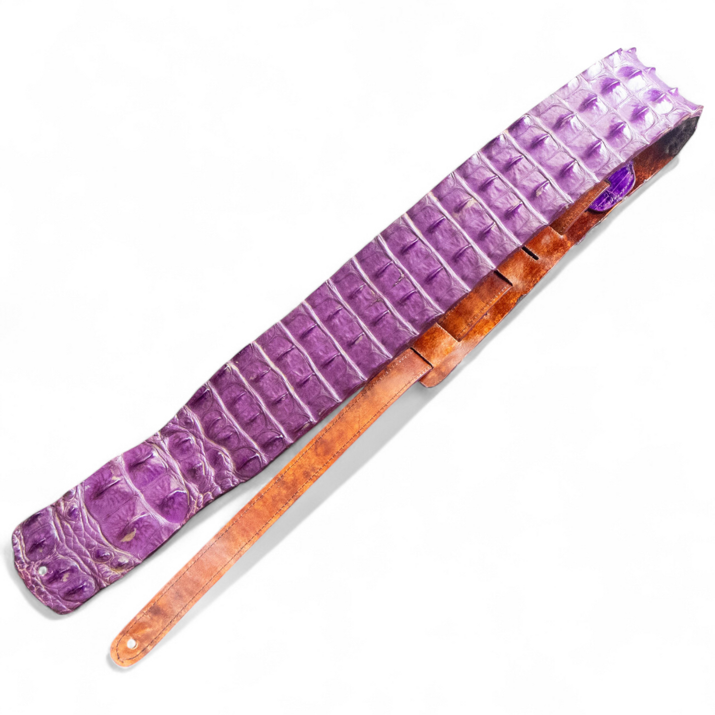 Purple Hornback Alligator Guitar Strap - 3" Wide
