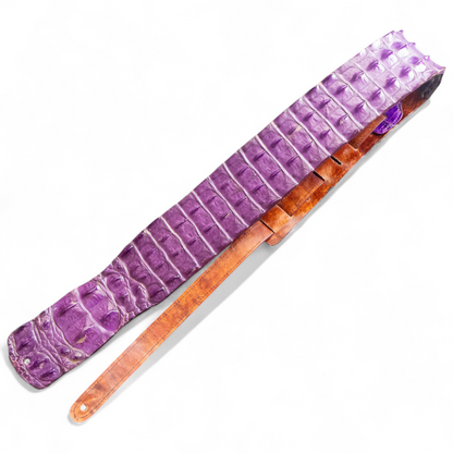Purple Hornback Alligator Guitar Strap - 3" Wide