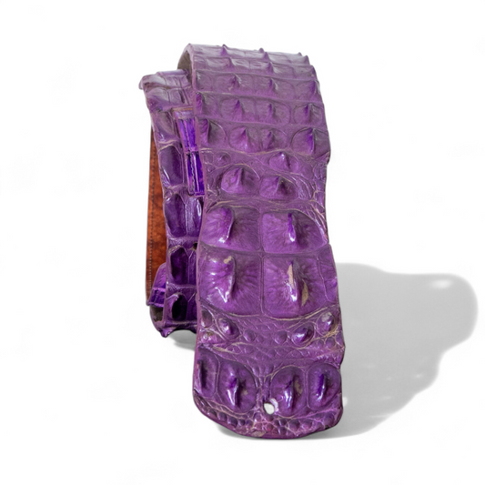 Purple Hornback Alligator Guitar Strap - 3" Wide