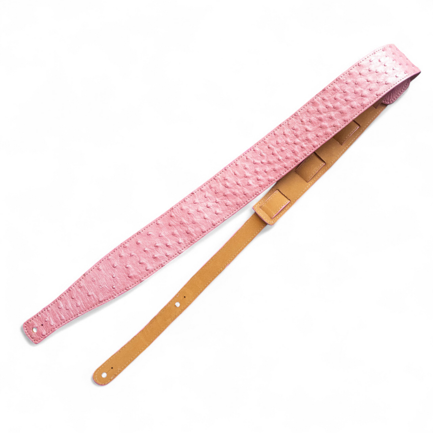 Pink Ostrich Guitar Strap - 2.5" Wide