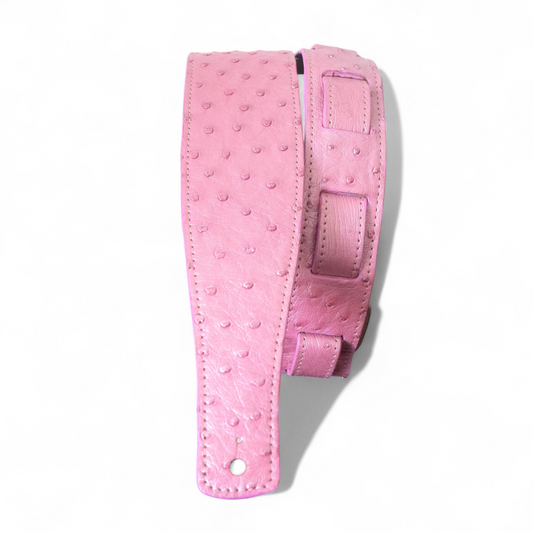 Pink Ostrich Guitar Strap - 2.5" Wide
