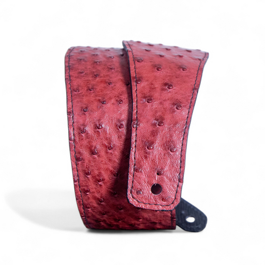 Red Ostrich Guitar Strap - 3″ Wide