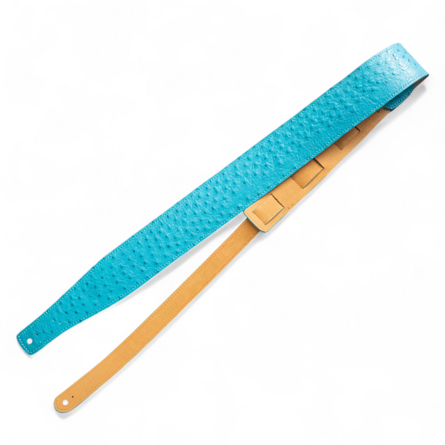Turquoise Ostrich Guitar Strap - 2.5" Wide