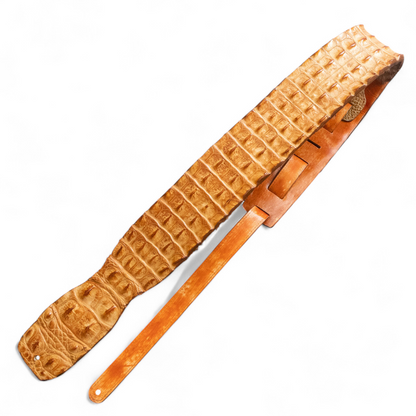 Bronze Hornback Alligator Guitar Strap - 3" Wide