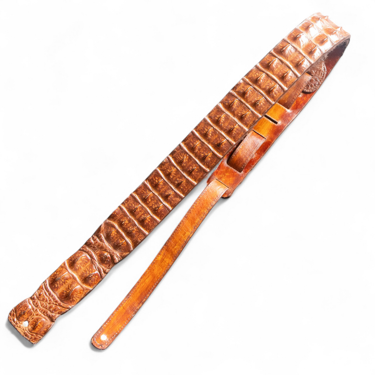 Whisky Hornback Alligator Guitar Strap - 2.5" Wide