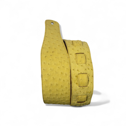 Yellow Ostrich Guitar Strap - 3" Wide